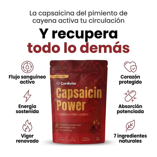 Cardivita® Capsaicina Activa en 60 capsulas  Apoyo diario para tu presión arterial y tu tranquilidad